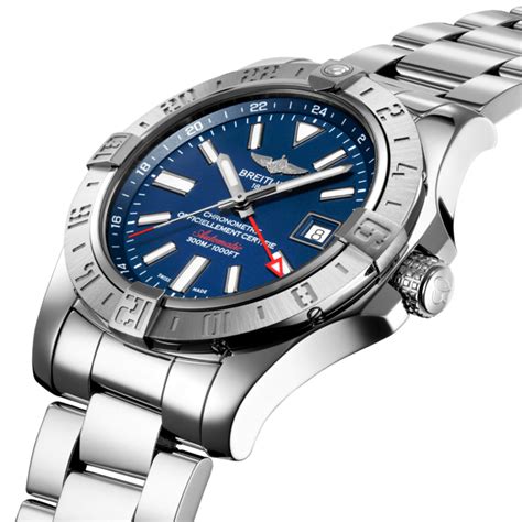 breitling blaues glas|Avenger II GMT Edelstahl .